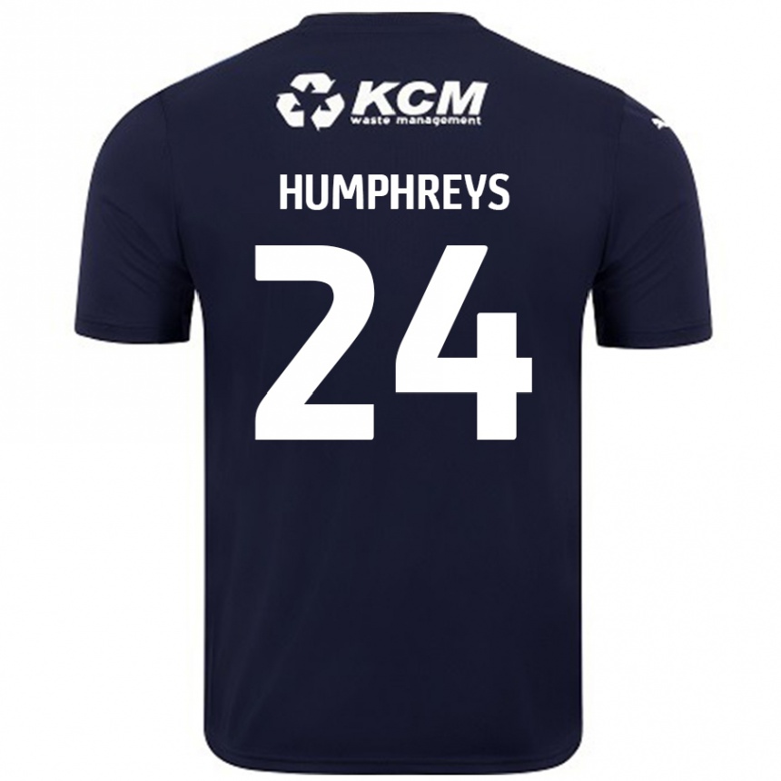 Niño Fútbol Camiseta Cameron Humphreys #24 Azul Marino 2ª Equipación 2024/25