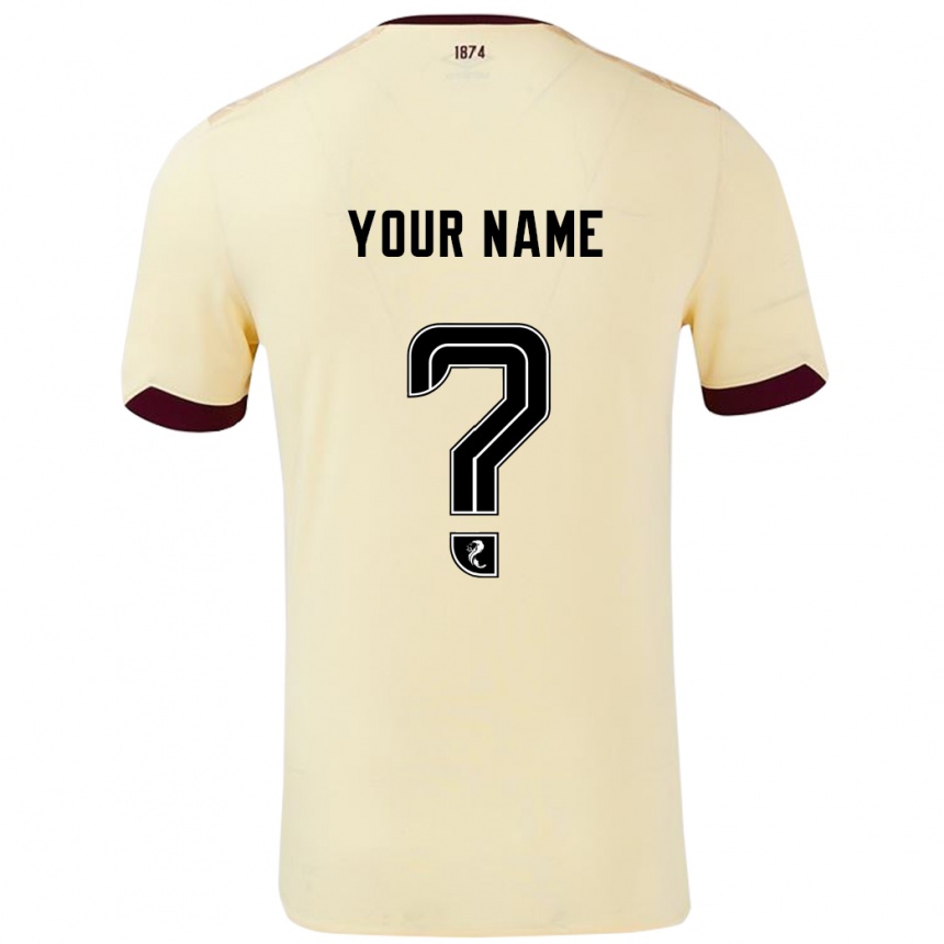 Niño Fútbol Camiseta Su Nombre #0 Crema Burdeos 2ª Equipación 2024/25