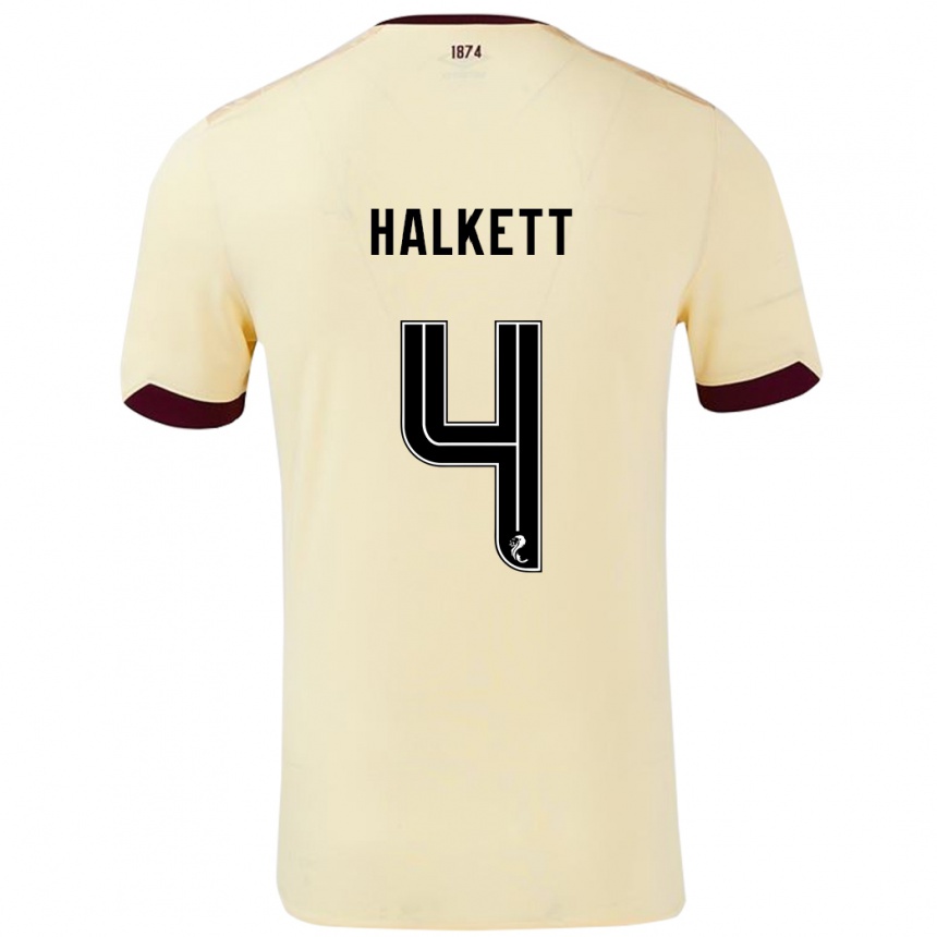 Niño Fútbol Camiseta Craig Halkett #4 Crema Burdeos 2ª Equipación 2024/25