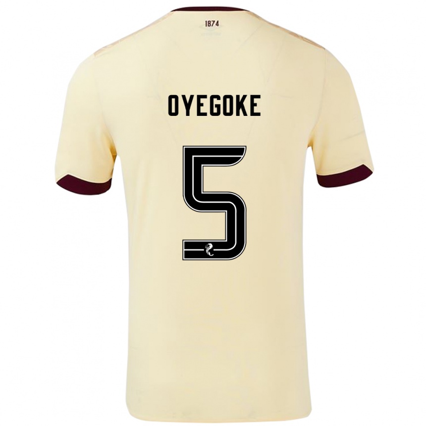 Niño Fútbol Camiseta Daniel Oyegoke #5 Crema Burdeos 2ª Equipación 2024/25