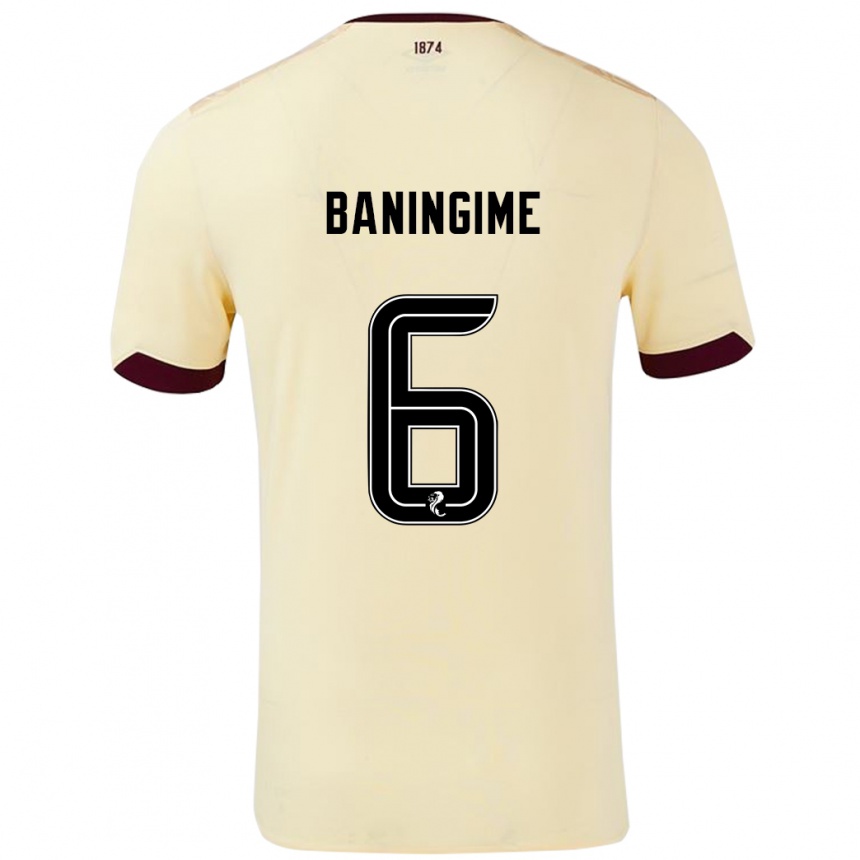 Niño Fútbol Camiseta Beni Baningime #6 Crema Burdeos 2ª Equipación 2024/25