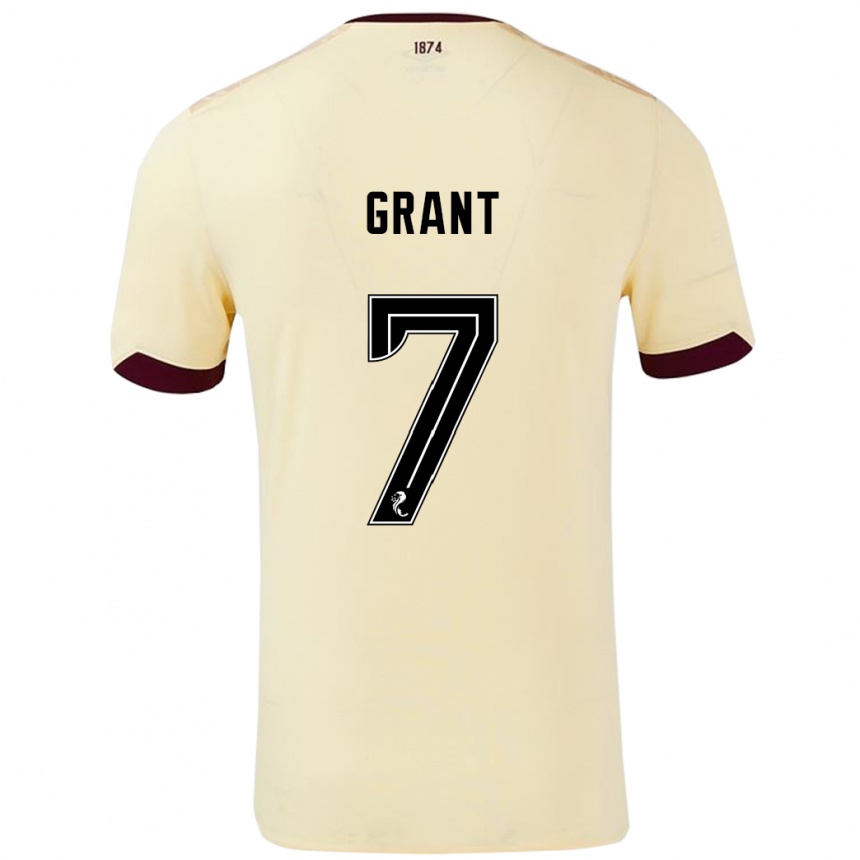 Niño Fútbol Camiseta Jorge Grant #7 Crema Burdeos 2ª Equipación 2024/25