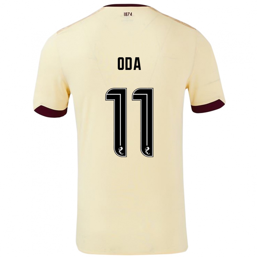 Niño Fútbol Camiseta Yutaro Oda #11 Crema Burdeos 2ª Equipación 2024/25