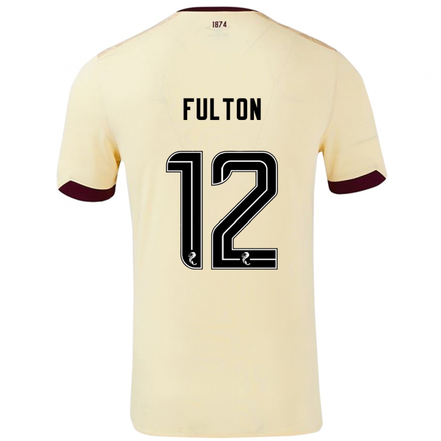 Niño Fútbol Camiseta Ryan Fulton #12 Crema Burdeos 2ª Equipación 2024/25