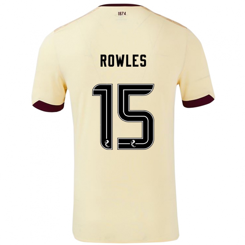 Niño Fútbol Camiseta Kye Rowles #15 Crema Burdeos 2ª Equipación 2024/25