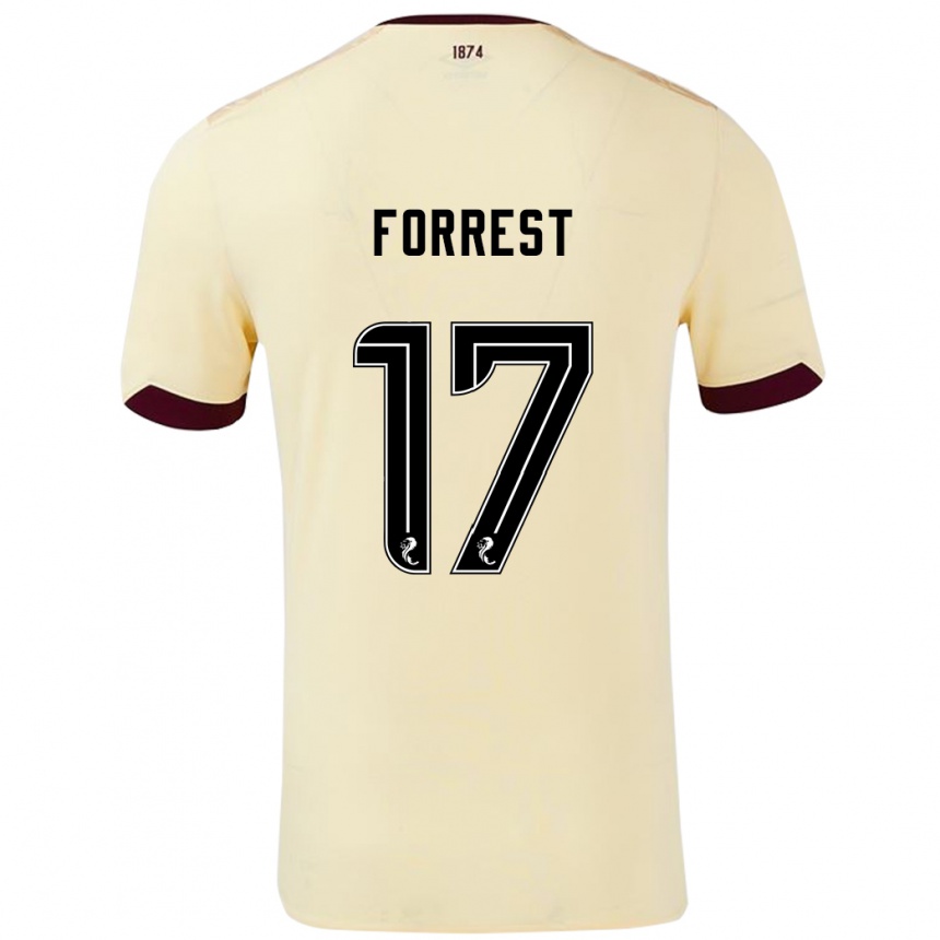 Niño Fútbol Camiseta Alan Forrest #17 Crema Burdeos 2ª Equipación 2024/25