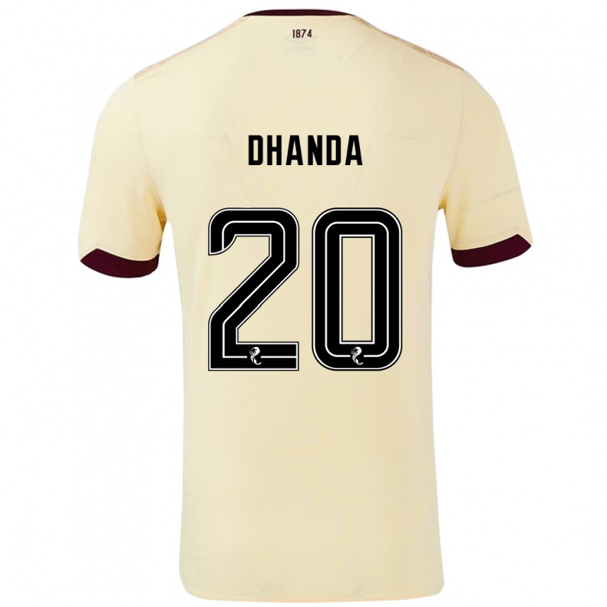 Niño Fútbol Camiseta Yan Dhanda #20 Crema Burdeos 2ª Equipación 2024/25