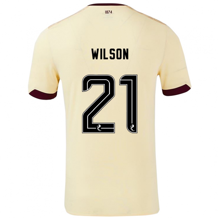 Niño Fútbol Camiseta James Wilson #21 Crema Burdeos 2ª Equipación 2024/25