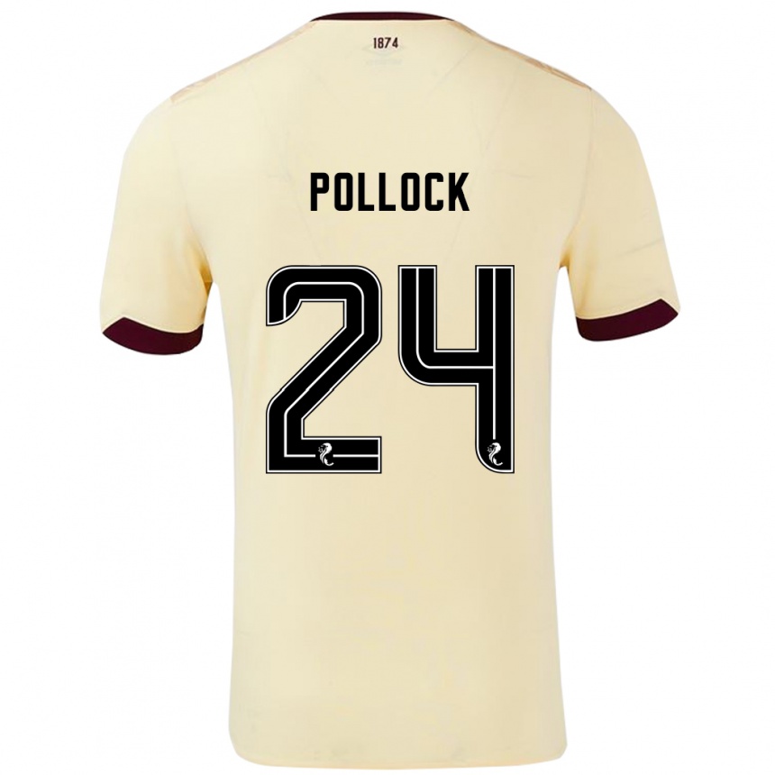 Niño Fútbol Camiseta Finlay Pollock #24 Crema Burdeos 2ª Equipación 2024/25