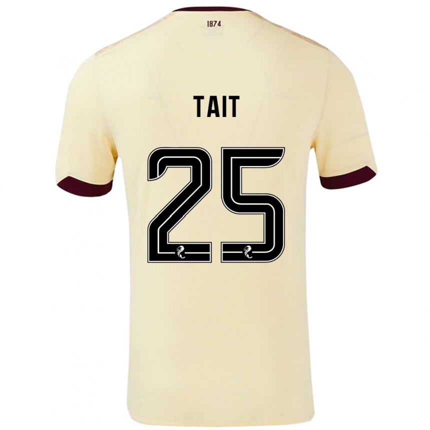 Niño Fútbol Camiseta Macaulay Tait #25 Crema Burdeos 2ª Equipación 2024/25