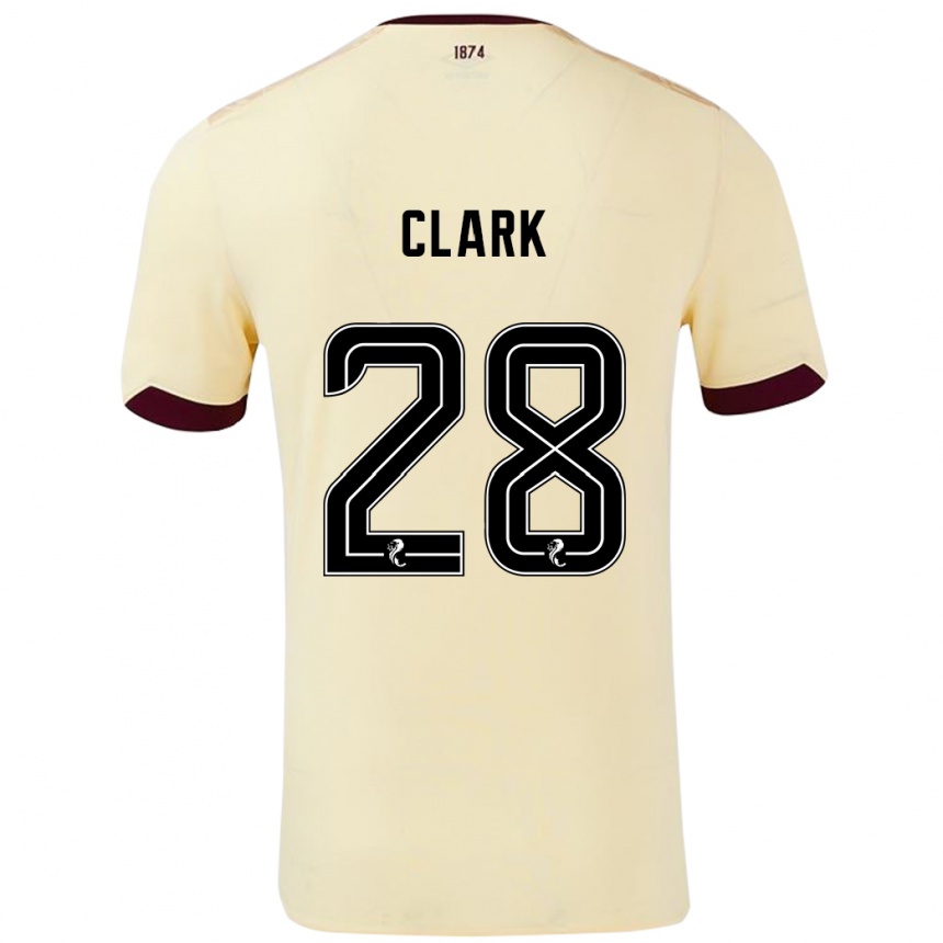 Niño Fútbol Camiseta Zander Clark #28 Crema Burdeos 2ª Equipación 2024/25