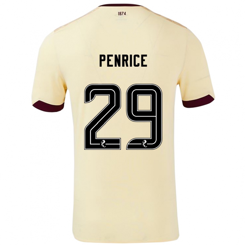 Niño Fútbol Camiseta James Penrice #29 Crema Burdeos 2ª Equipación 2024/25