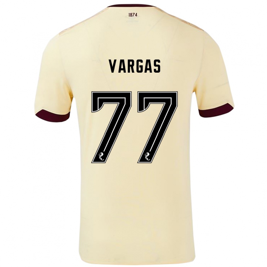 Niño Fútbol Camiseta Kenneth Vargas #77 Crema Burdeos 2ª Equipación 2024/25