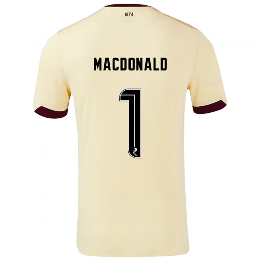 Niño Fútbol Camiseta Jamie Macdonald #1 Crema Burdeos 2ª Equipación 2024/25