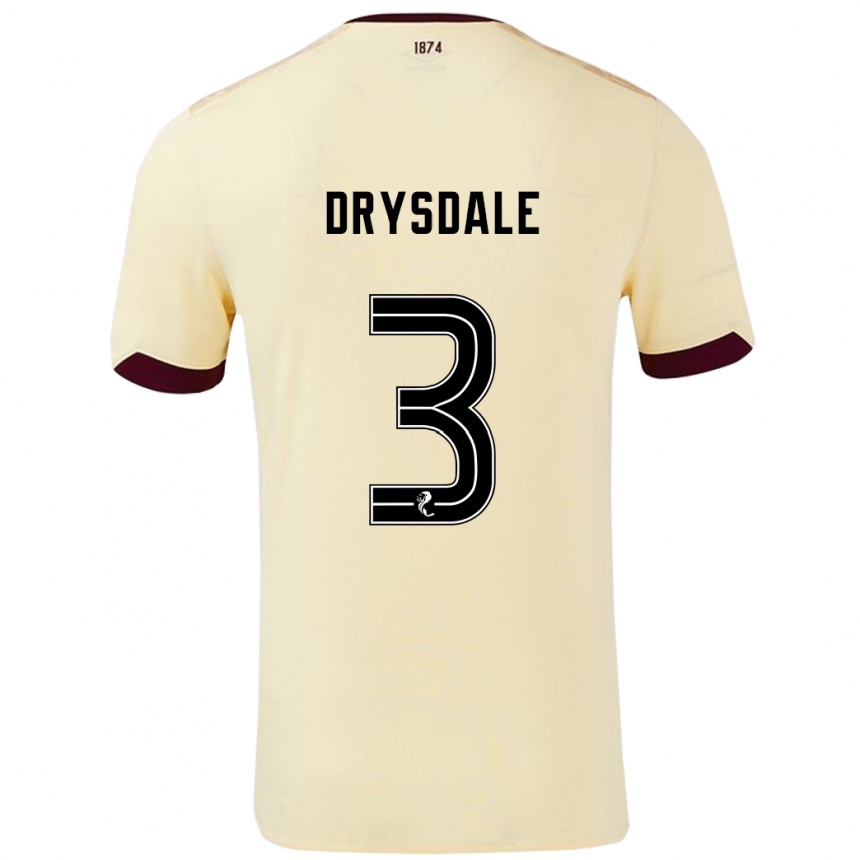 Niño Fútbol Camiseta Ethan Drysdale #3 Crema Burdeos 2ª Equipación 2024/25