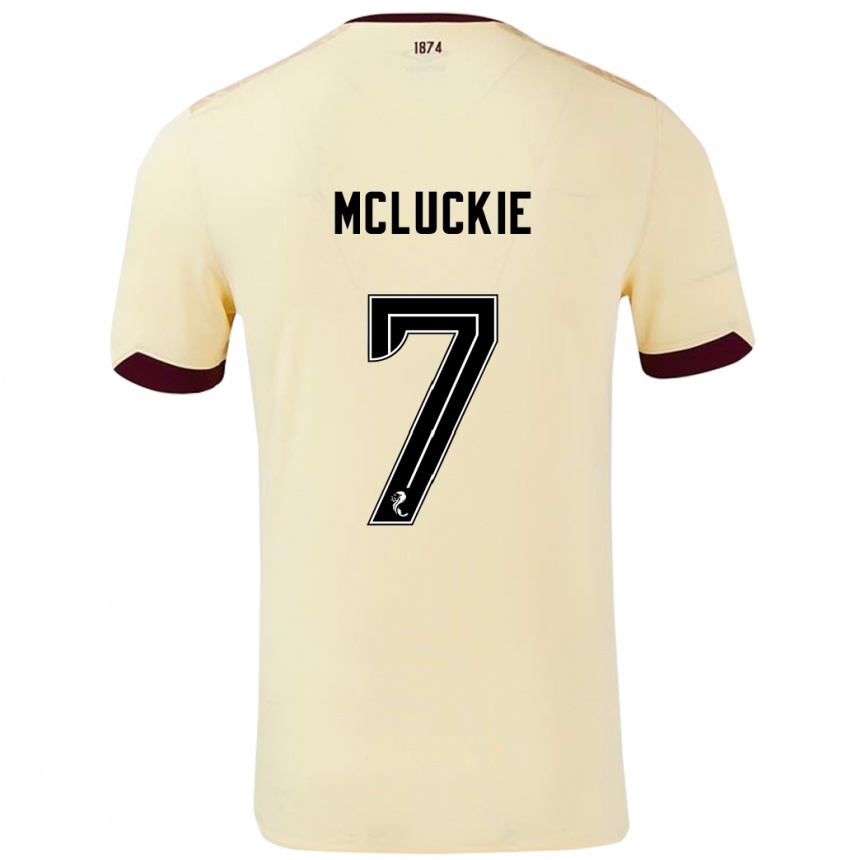 Niño Fútbol Camiseta Bobby Mcluckie #7 Crema Burdeos 2ª Equipación 2024/25