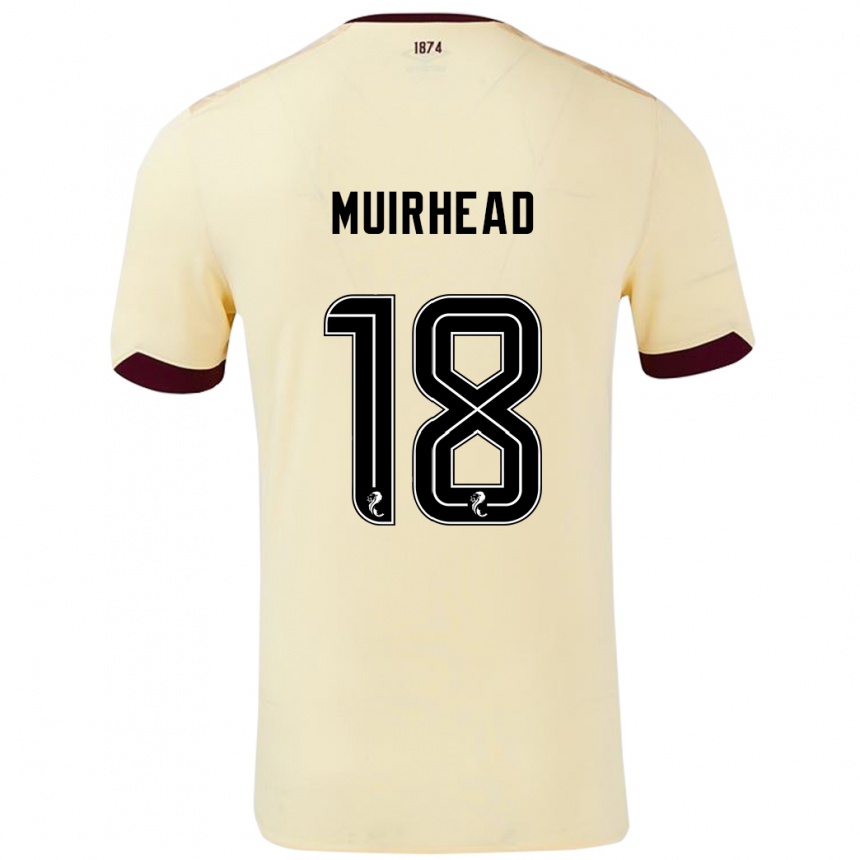 Niño Fútbol Camiseta Owen Muirhead #18 Crema Burdeos 2ª Equipación 2024/25