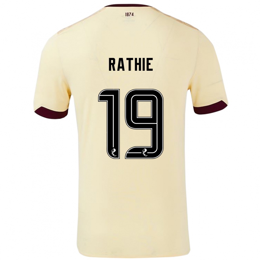 Niño Fútbol Camiseta Luke Rathie #19 Crema Burdeos 2ª Equipación 2024/25