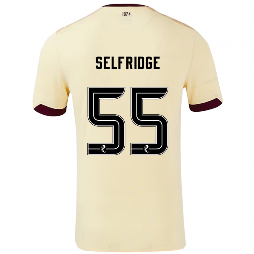 Niño Fútbol Camiseta Louis Selfridge #55 Crema Burdeos 2ª Equipación 2024/25