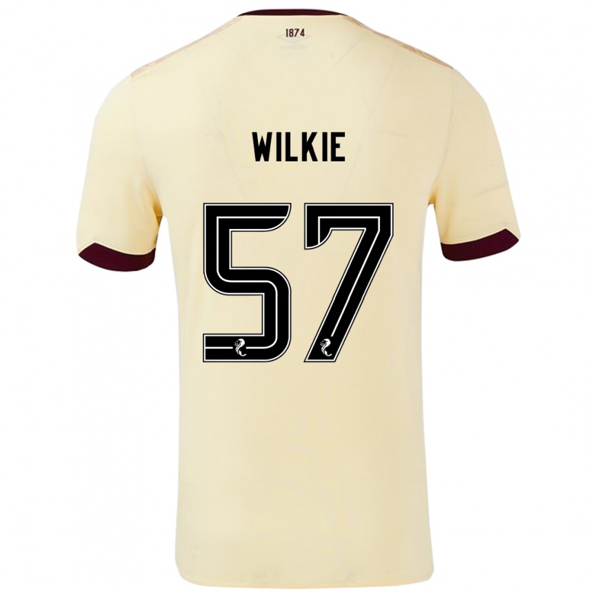 Niño Fútbol Camiseta Coupar Wilkie #57 Crema Burdeos 2ª Equipación 2024/25