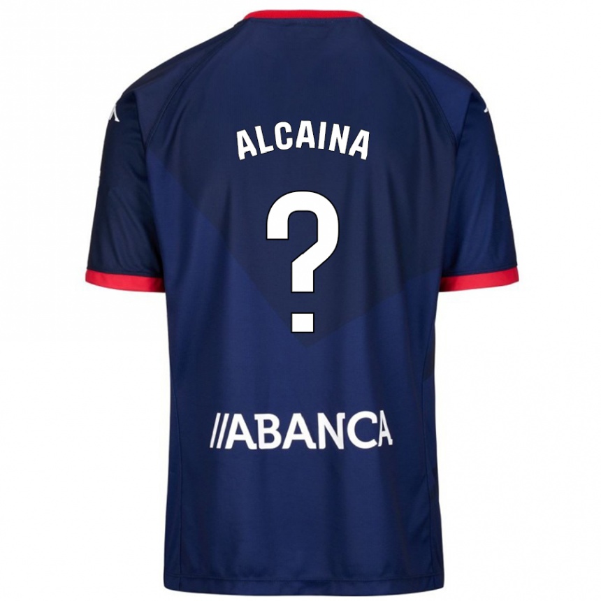 Niño Fútbol Camiseta Raúl Alcaina #0 Azul Marino 2ª Equipación 2024/25