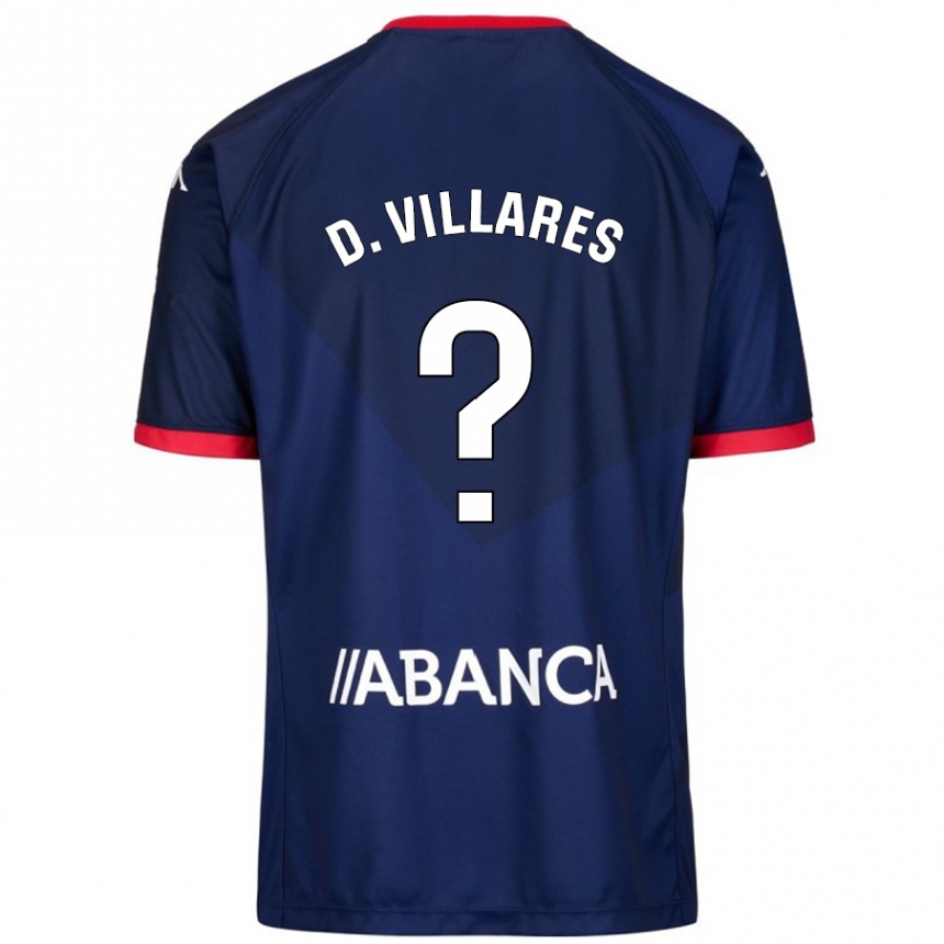 Niño Fútbol Camiseta Diego Villares #8 Azul Marino 2ª Equipación 2024/25