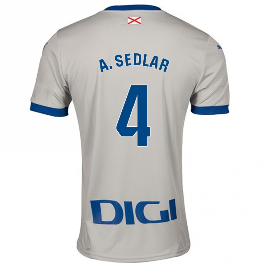 Niño Fútbol Camiseta Aleksandar Sedlar #4 Gris Claro 2ª Equipación 2024/25