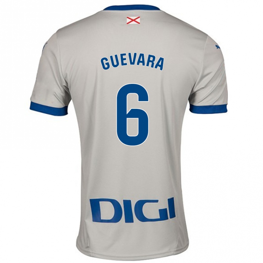 Niño Fútbol Camiseta Ander Guevara #6 Gris Claro 2ª Equipación 2024/25