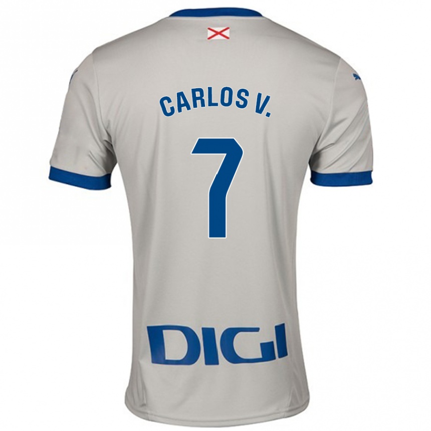 Niño Fútbol Camiseta Carlos Vicente #7 Gris Claro 2ª Equipación 2024/25