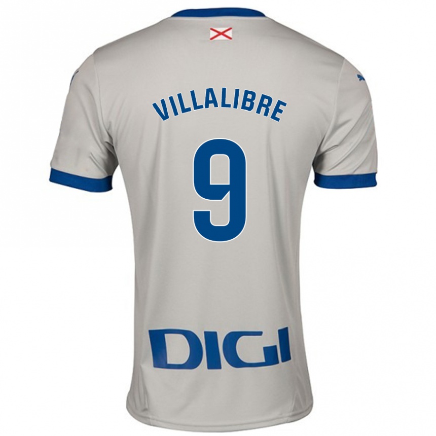 Niño Fútbol Camiseta Asier Villalibre #9 Gris Claro 2ª Equipación 2024/25