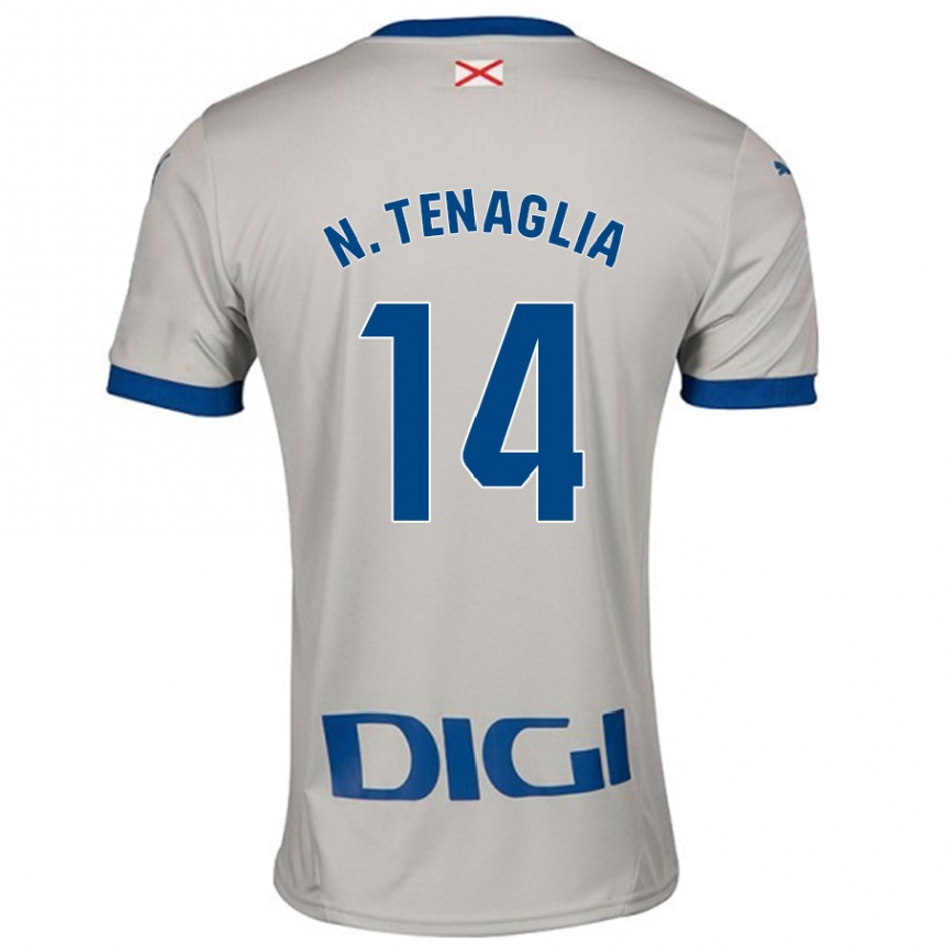 Niño Fútbol Camiseta Nahuel Tenaglia #14 Gris Claro 2ª Equipación 2024/25