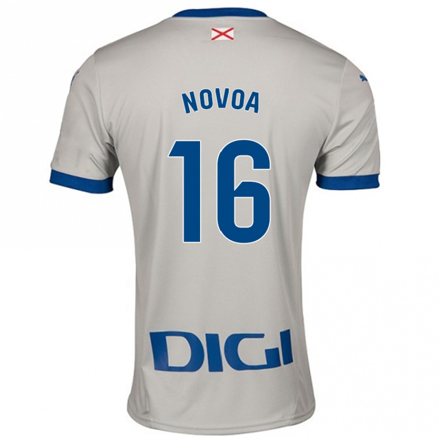 Niño Fútbol Camiseta Hugo Novoa #16 Gris Claro 2ª Equipación 2024/25