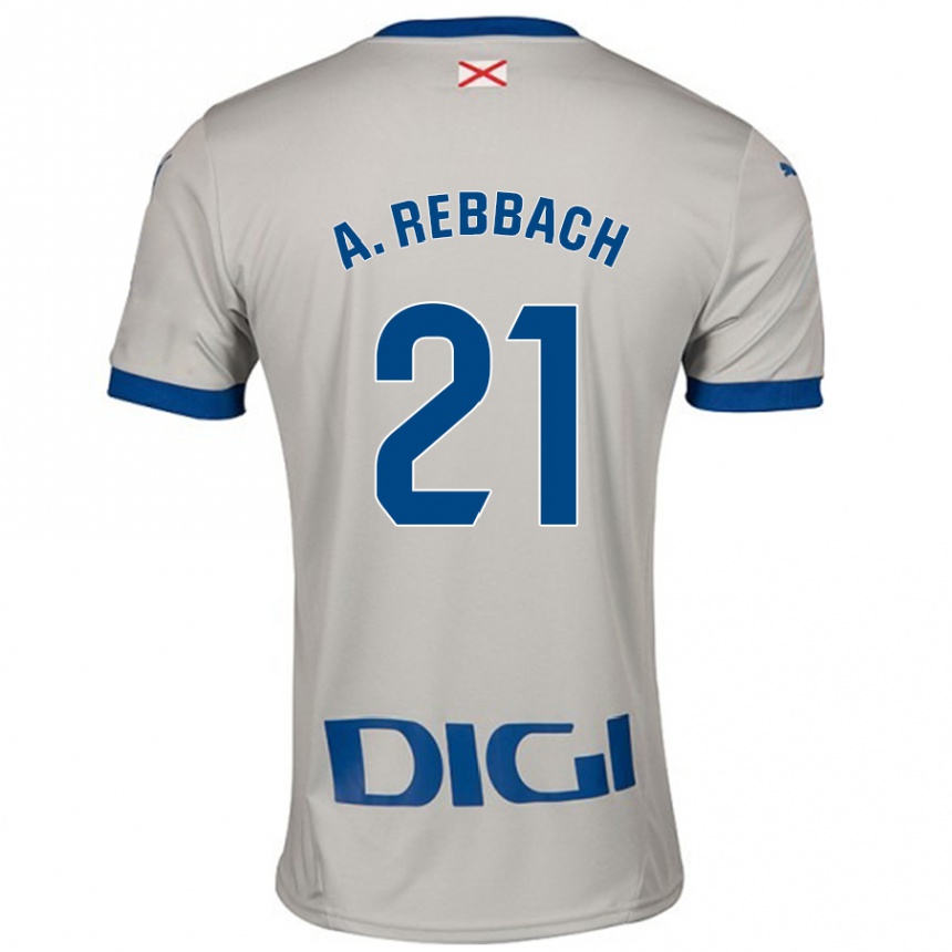 Niño Fútbol Camiseta Abde Rebbach #21 Gris Claro 2ª Equipación 2024/25