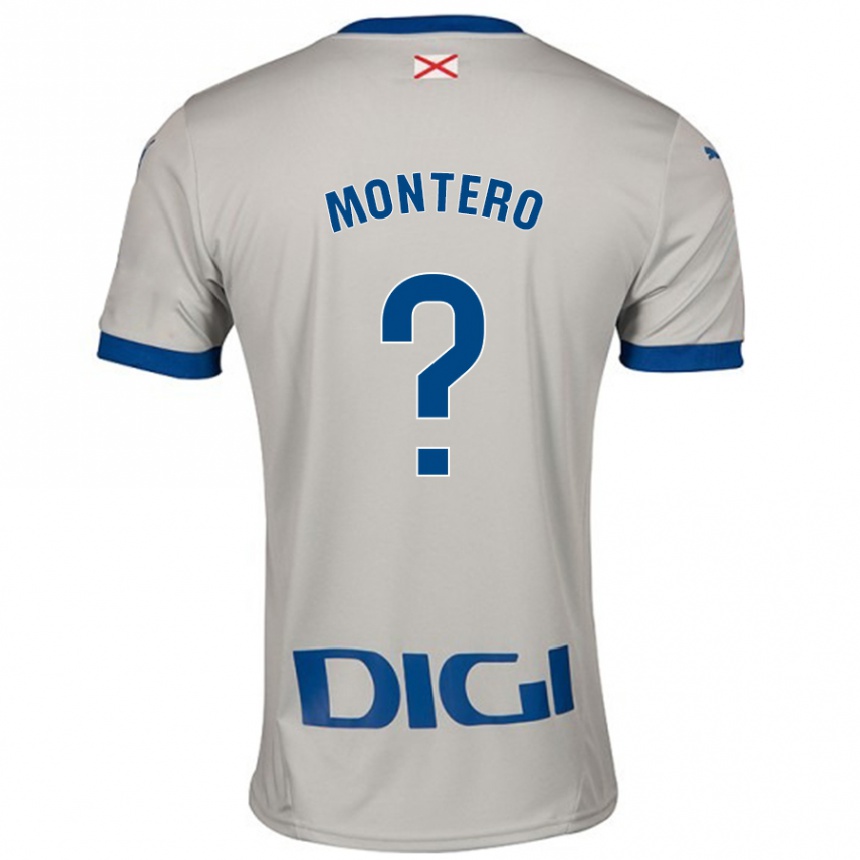 Niño Fútbol Camiseta Rubén Montero #0 Gris Claro 2ª Equipación 2024/25