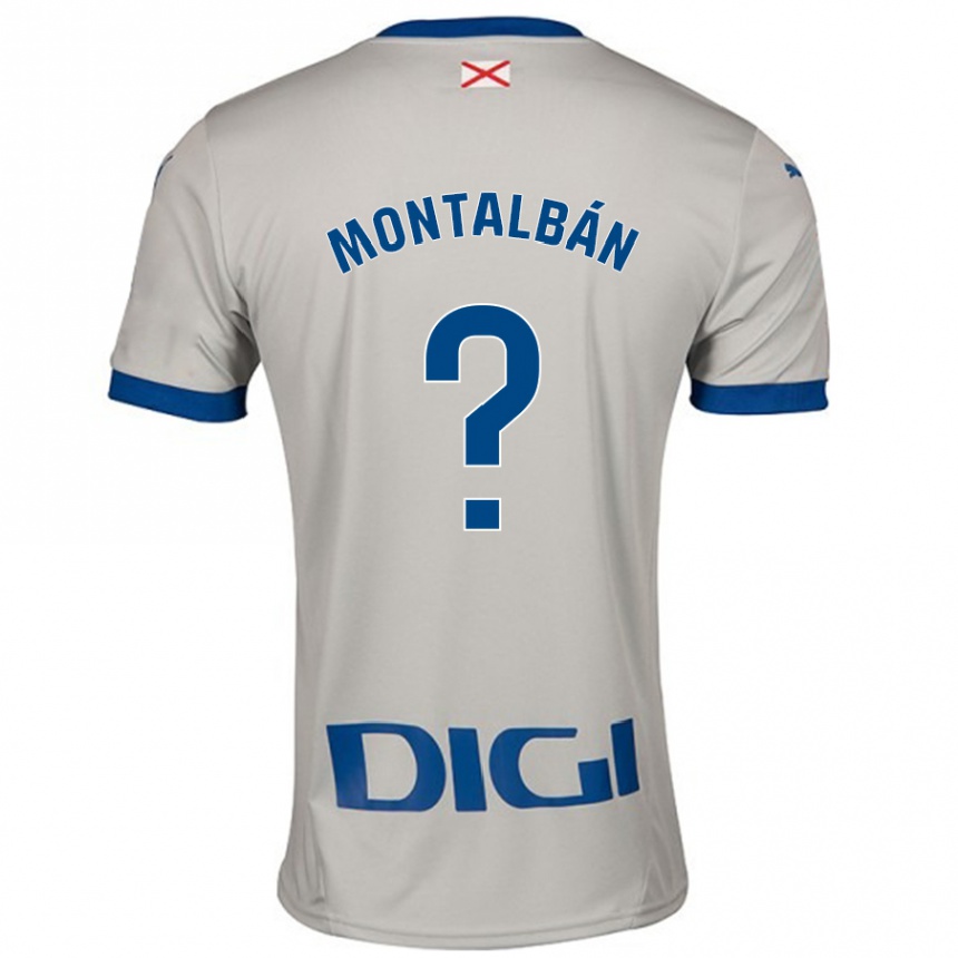 Niño Fútbol Camiseta Enrique Montalbán #0 Gris Claro 2ª Equipación 2024/25