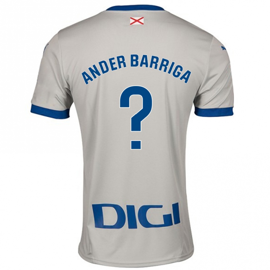 Niño Fútbol Camiseta Jon Ander Barriga #0 Gris Claro 2ª Equipación 2024/25