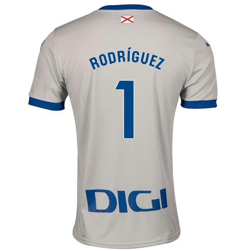 Niño Fútbol Camiseta Adrián Rodríguez #1 Gris Claro 2ª Equipación 2024/25