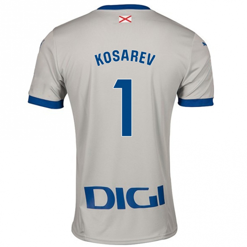 Niño Fútbol Camiseta Oleksandr Kosarev #1 Gris Claro 2ª Equipación 2024/25