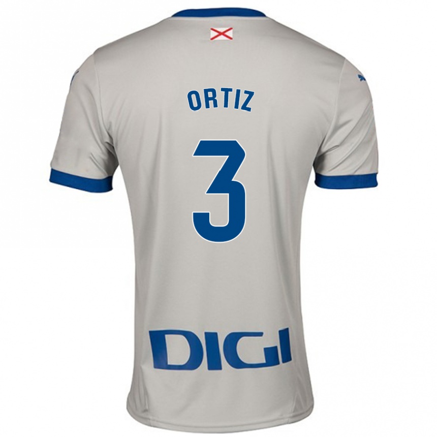 Niño Fútbol Camiseta Eneko Ortiz #3 Gris Claro 2ª Equipación 2024/25