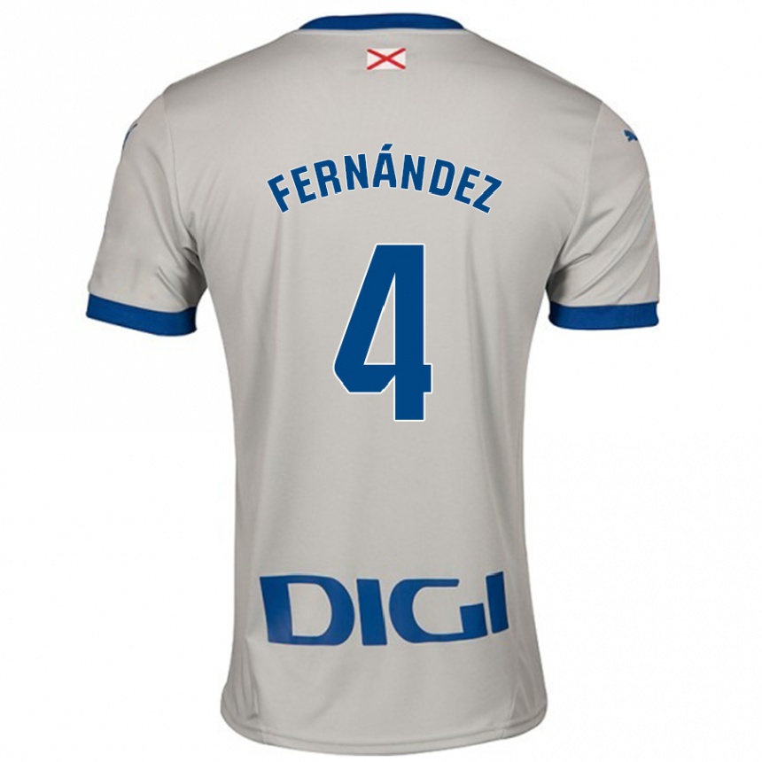 Niño Fútbol Camiseta Aritz Fernández #4 Gris Claro 2ª Equipación 2024/25