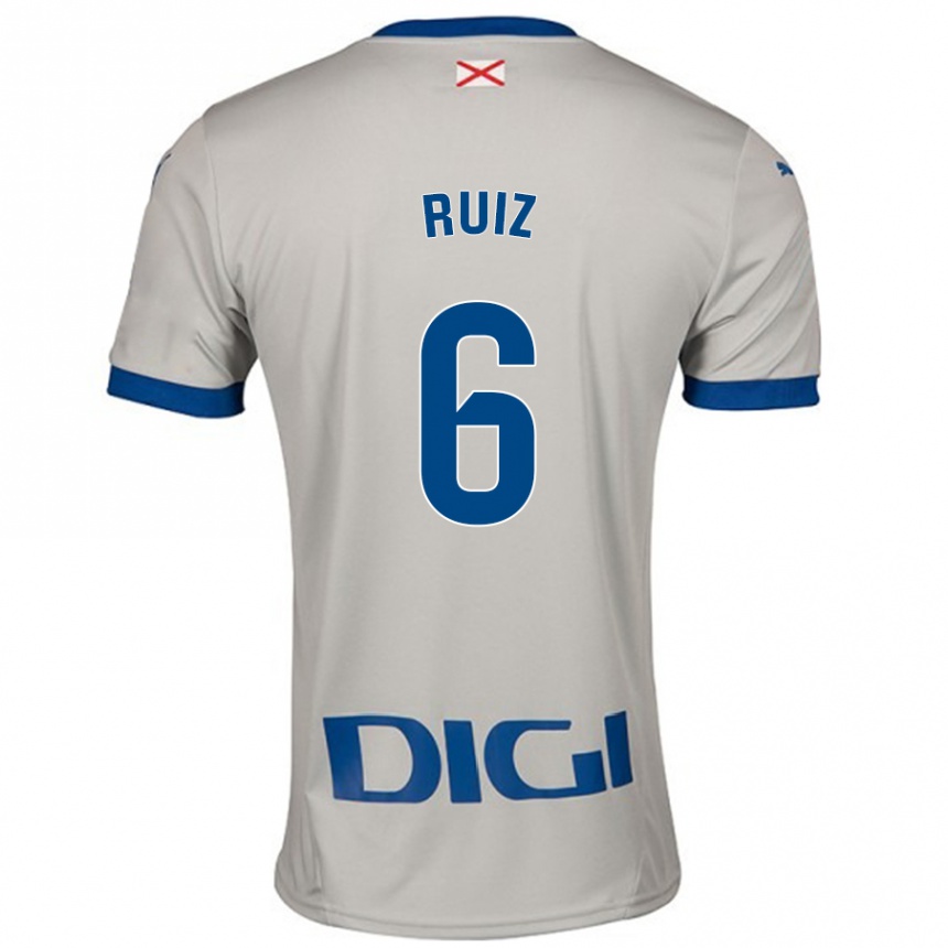 Niño Fútbol Camiseta Markel Ruiz #6 Gris Claro 2ª Equipación 2024/25