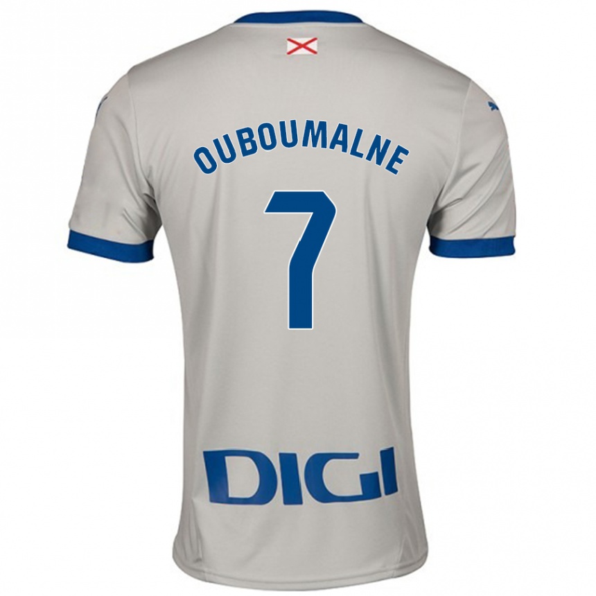 Niño Fútbol Camiseta Ibra Ouboumalne #7 Gris Claro 2ª Equipación 2024/25