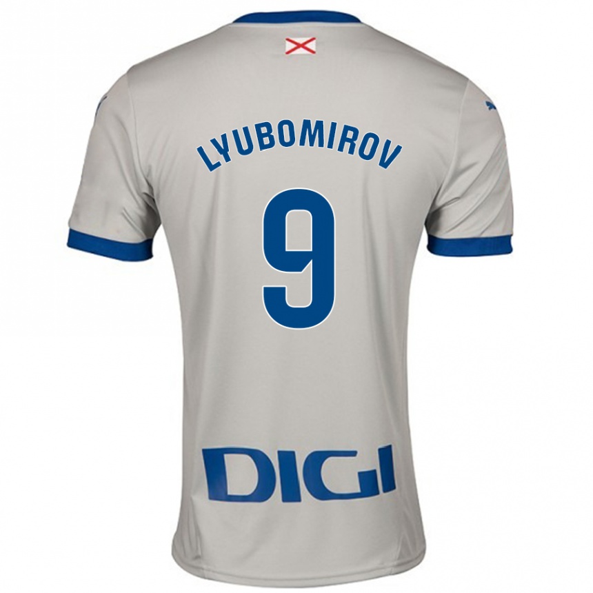 Niño Fútbol Camiseta Daniel Lyubomirov #9 Gris Claro 2ª Equipación 2024/25