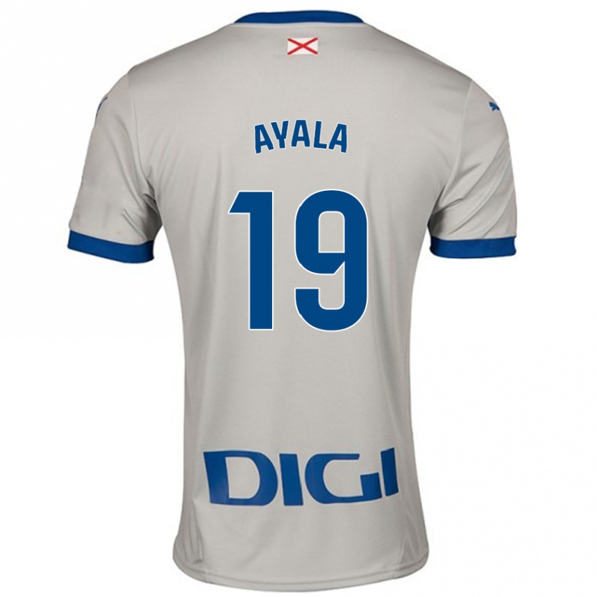 Niño Fútbol Camiseta Axel Ayala #19 Gris Claro 2ª Equipación 2024/25