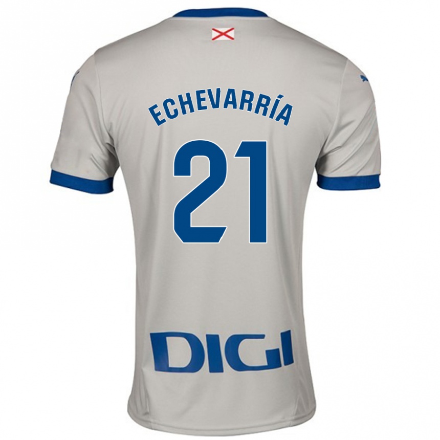 Niño Fútbol Camiseta Martin Echevarría #21 Gris Claro 2ª Equipación 2024/25