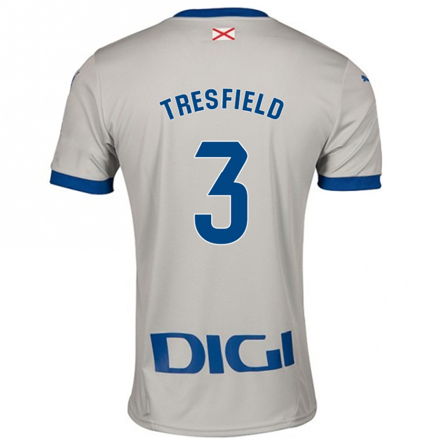 Niño Fútbol Camiseta Laurène Tresfield #3 Gris Claro 2ª Equipación 2024/25