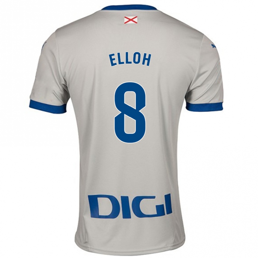 Niño Fútbol Camiseta Rebecca Elloh #8 Gris Claro 2ª Equipación 2024/25