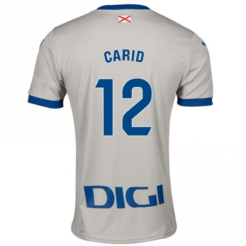 Niño Fútbol Camiseta Andrea Carid #12 Gris Claro 2ª Equipación 2024/25