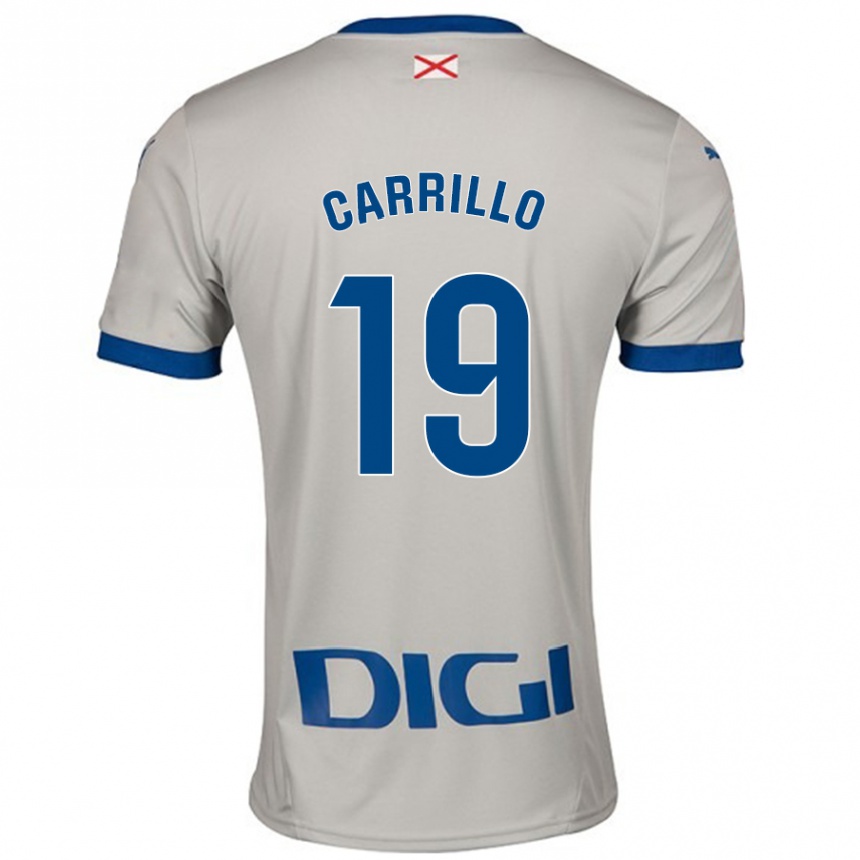 Niño Fútbol Camiseta Sara Carrillo #19 Gris Claro 2ª Equipación 2024/25