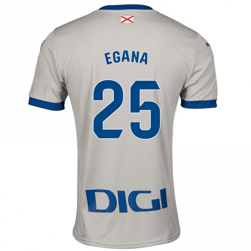 Niño Fútbol Camiseta Eider Egaña #25 Gris Claro 2ª Equipación 2024/25